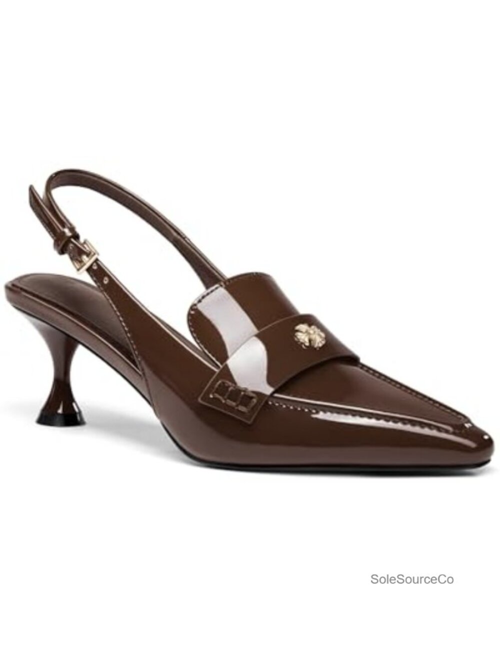 Womens Kitten Heel Pumps Pointed Toe Slingback Slip On Ankle Buckle Dress